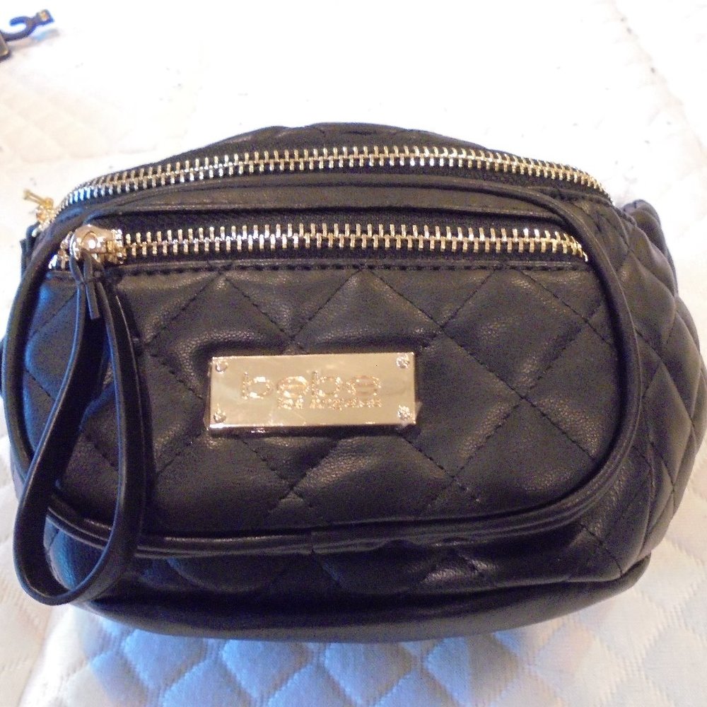 BEBE BLACK DANI SMALL FANNY PACK BRAND NEW O/S